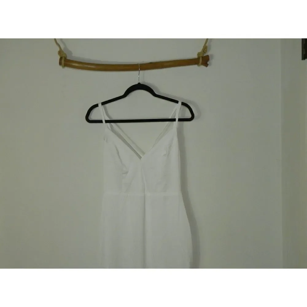 Lulu's Dress‎ Luxe Living White Ivory Satin Backless Maxi Dress Size Medium
